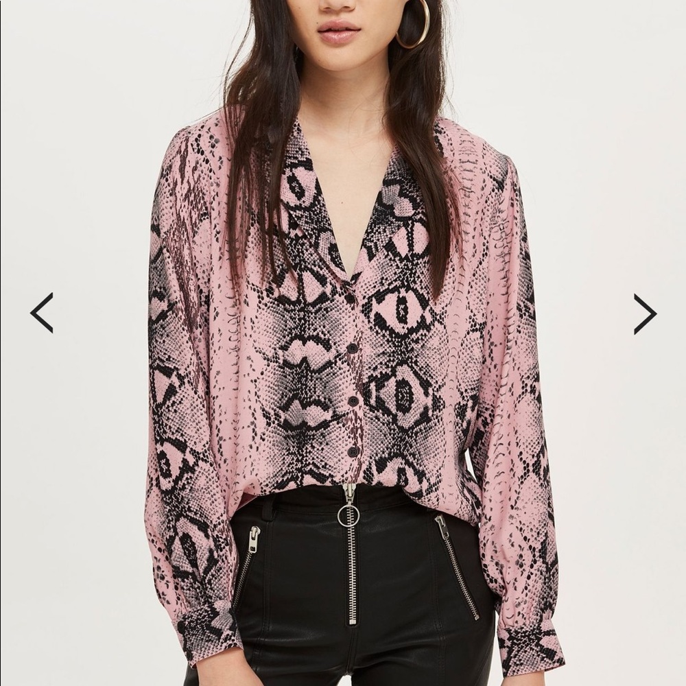 Top shop pink snakeskin shirt